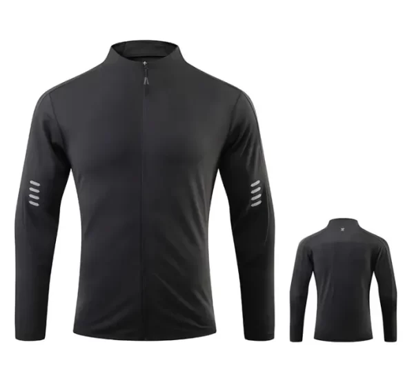 Jogging sweatshirt cycling jacket reflective running shirts casual exercise clothing for gym with elasticity JK9873 2