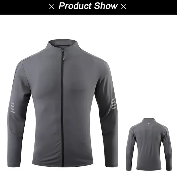 Jogging sweatshirt cycling jacket reflective running shirts casual exercise clothing for gym with elasticity JK9873 3