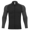 Long sleeve running jacket with high neck mock turtleneck style with zipper lightweight training tracksuit shirt for gym JK9881 2
