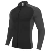 Long sleeve running jacket with high neck mock turtleneck style with zipper lightweight training tracksuit shirt for gym JK9881 6