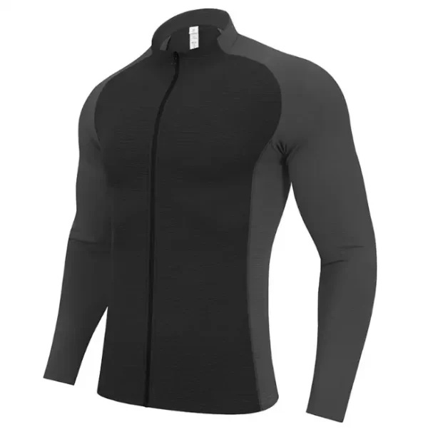 Long sleeve running jacket with high neck mock turtleneck style with zipper lightweight training tracksuit shirt for gym JK9881 6