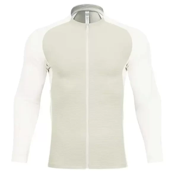 Long sleeve running jacket with high neck mock turtleneck style with zipper lightweight training tracksuit shirt for gym JK9881