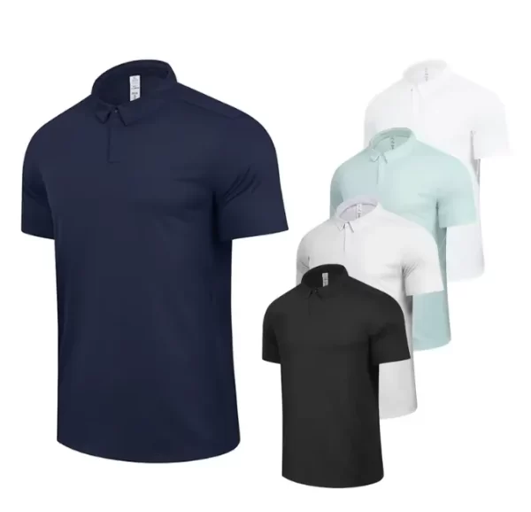 Mens Polo Shirt Outdoor Fitness Clothing for Gym and Tennis Elastic and Breathable 4
