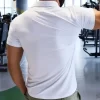 Mens Polo Shirt Outdoor Fitness Clothing for Gym and Tennis Elastic and Breathable 7