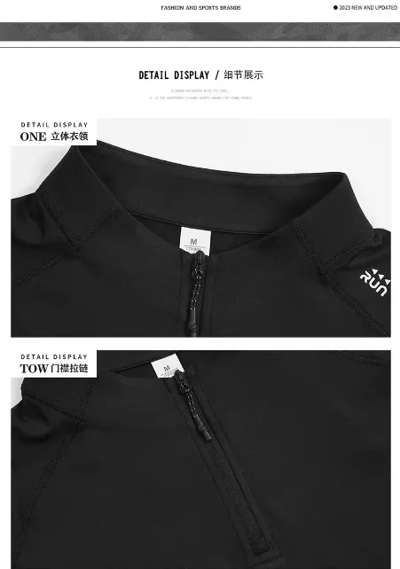 Running sweatshirt for autumn and winter long sleeve cycling shirt casual training wear half zip S9863 4