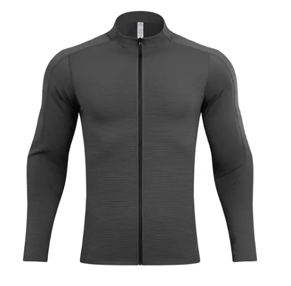 Running sweatshirts quick dry sports Tshirts windbreaker training wear with zipper in white and black JK9883 10