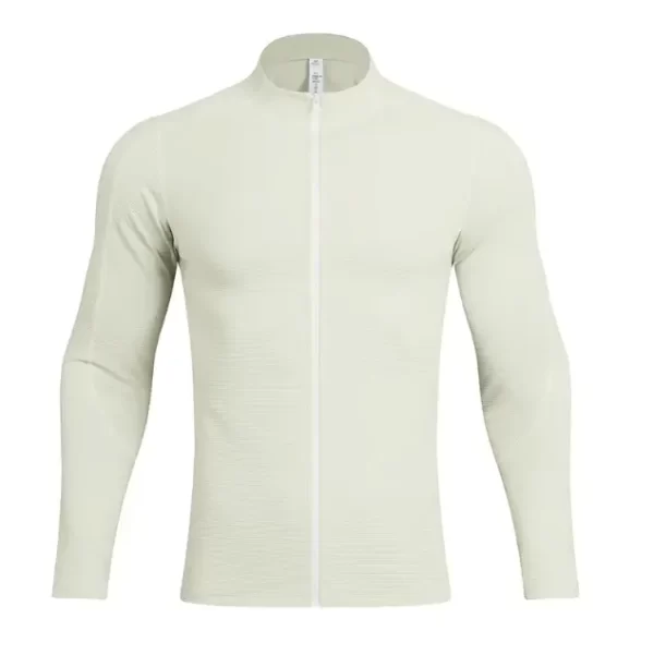 Running sweatshirts quick dry sports Tshirts windbreaker training wear with zipper in white and black JK9883 12