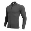 Running sweatshirts quick dry sports Tshirts windbreaker training wear with zipper in white and black JK9883 2