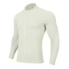 Running sweatshirts quick dry sports Tshirts windbreaker training wear with zipper in white and black JK9883 4