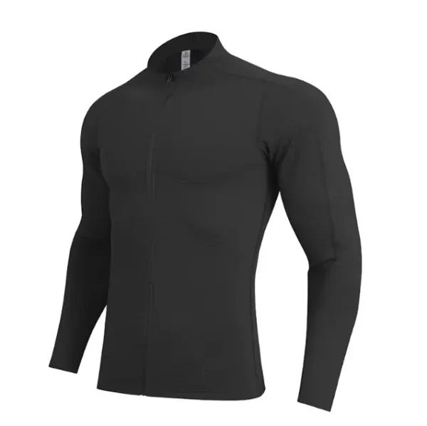 Running sweatshirts quick dry sports Tshirts windbreaker training wear with zipper in white and black JK9883