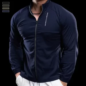Solid Color High Neck Sweatshirt with Thick Hoodie and Pullover Zipper for Spring and Autumn 9