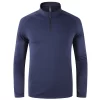 Training shirts for marathon and running men and women Gym clothing long sleeve with half zipper P62 2