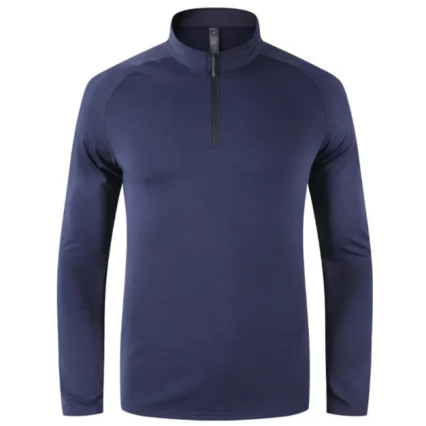 Training shirts for marathon and running men and women Gym clothing long sleeve with half zipper P62 2