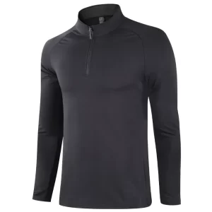 Training shirts for marathon and running men and women Gym clothing long sleeve with half zipper P62 4