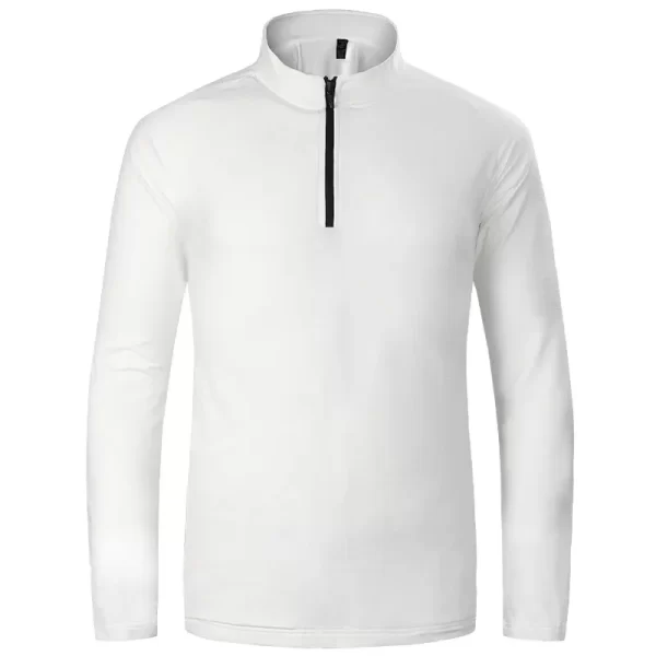 Training shirts for marathon and running men and women Gym clothing long sleeve with half zipper P62 5