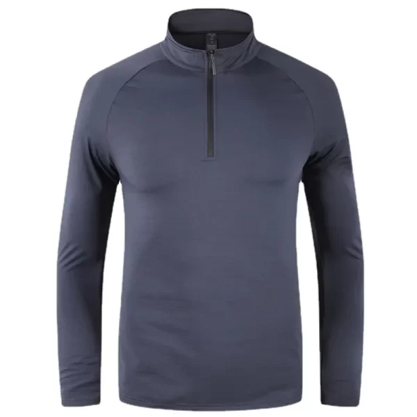 Training shirts for marathon and running men and women Gym clothing long sleeve with half zipper P62
