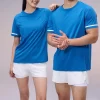 Dri fit tshirt blue short sleeve round neck 100% polyester solid color R387
