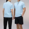 Half Zip Dri Fit Sports Tee Slim Fit Cooling Tshirt Basic Solid Color Polyester Spandex Blended R405 11
