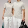 Half Zip Dri Fit Sports Tee Slim Fit Cooling Tshirt Basic Solid Color Polyester Spandex Blended R405 2