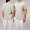 Half Zip Dri Fit Sports Tee Slim Fit Cooling Tshirt Basic Solid Color Polyester Spandex Blended R405 3