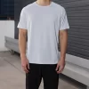Unisex dri fit t shirts for men and women solid color grey fabric 150G cube mesh 100% polyester 3