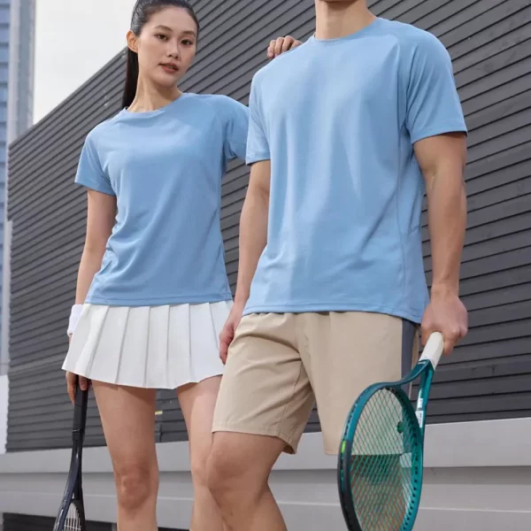 Unisex dri fit t shirts for men and women solid color light blue