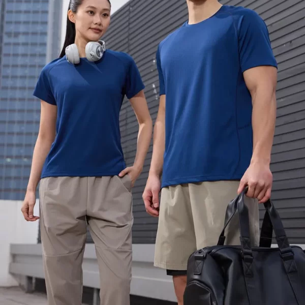 Unisex dri fit t shirts for men and women solid color navy blue
