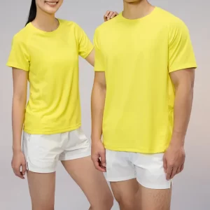 Unisex dri fit t shirts for men and women solid color yellow