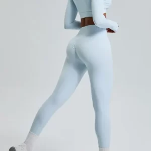 Yoga Clothes Gym Set for Women Workout Sports Top Butt Lifting High Waist Leggings Fitness Training Suit TM0218 2