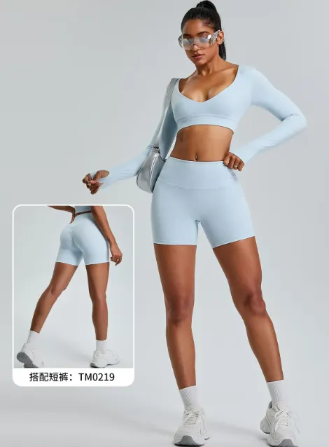 Yoga Clothes Gym Set for Women Workout Sports Top Butt Lifting High Waist Leggings Fitness Training Suit TM0218 8